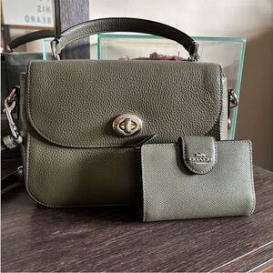 Coach Olive Leather Crossbody Bag and Wallet